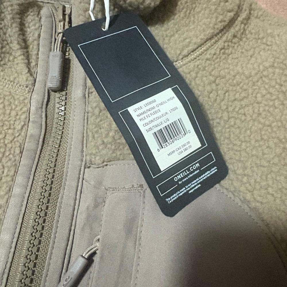 O'Neill Beige Zip-Up Fleece - Picture 3 of 8